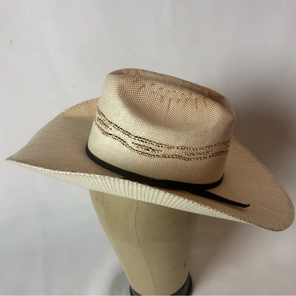 NWT Twister Kids Bangora Paper Straw Cowboy Western Hat Size Large Ivory Tan